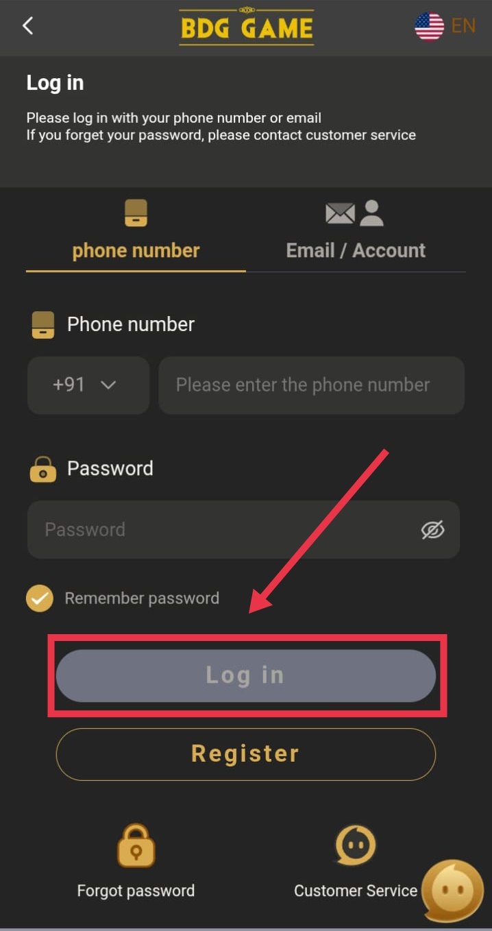 bdg game login
